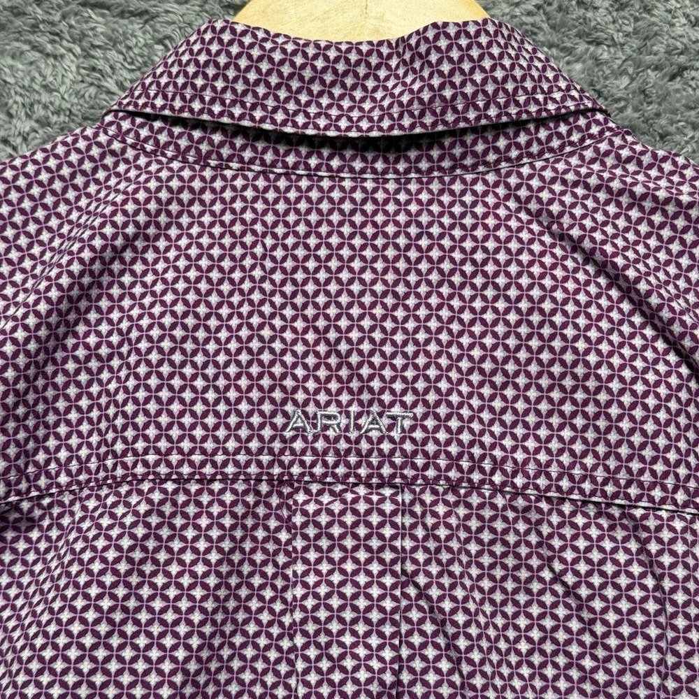 Ariat Shirt Mens XL Purple Geometric Medallion Western Cowboy Rodeo Ranch‎ Work